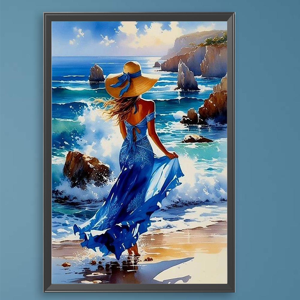 Набор для рисования по номерам на холсте своими руками, масляная живопись, картина девушки, домашний декор на стену 40x60 см