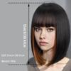 Woven Wigs Elegant Short Bob with Bangs for Women Rose Net Cap
