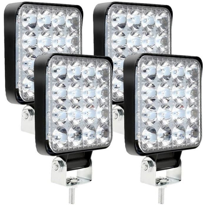 ФАРЫ - ФОНАРИ - БОКОВОЙ ПОВТОРИТЕЛЬ 4 x светодиодная рабочая фара 12В 24В Рабочий свет 16 светодиодов 48Вт, Рабочие фары внедорожные6