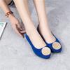 Women Girls Solid Big Size Slip On Flat Shallow Comfort Casual Single Shoes