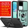 Slide Lens Funda for Vivo V30 Pro 5G Case for Vivo V30 Lite X100 Pro V25 5G Y28 V25e Global Case Magnetic Ring Stand Armor Cover