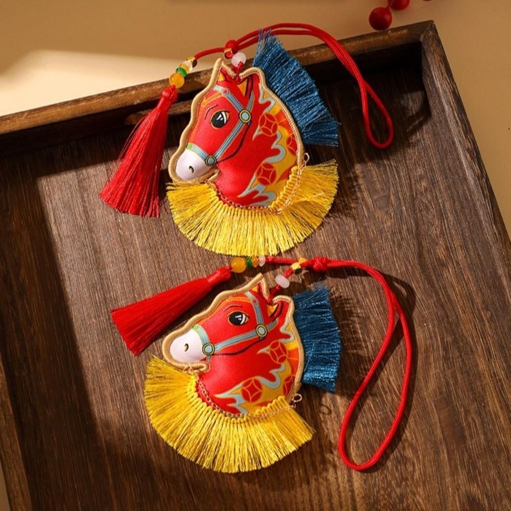 Tassel New Year Horse Pendant Chinese Style Car Hanging Ornaments  Cultural Gift