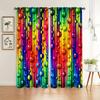 2 шт. Радужные красочные шторы с карманом и абстрактными цветными контурными блоками, кирпичные геометрические 3D принты, занавески с узором для спальни