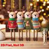 16Pcs Cartoon Reindeer Christmas Deer Rustic Christmas Reindeer Ornament  Home Decor