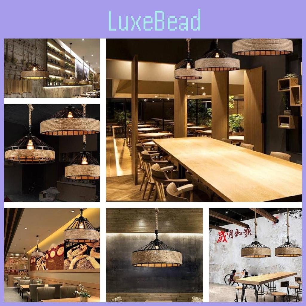 Стильный индустриальный подвесной светильник из железа и веревки для ретро-атмосферы ресторана