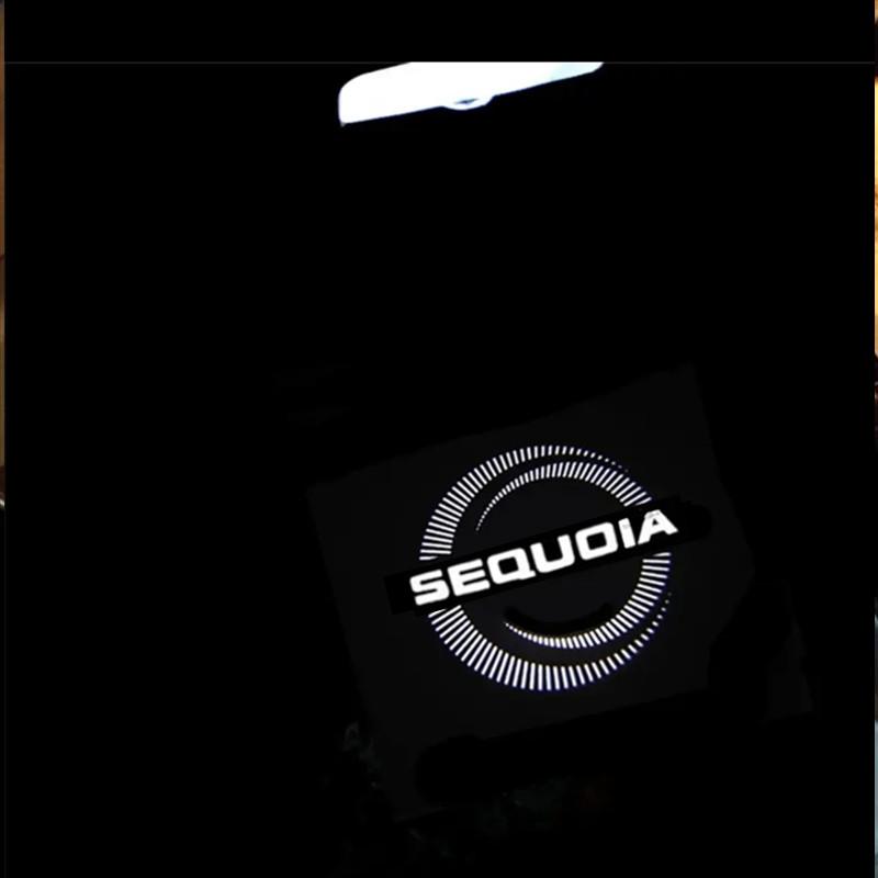 2pcs for TOYOTA Sequoia Car LED Door Welcome Warning Light Projector Ghost Shadow Floor Laser Emblem Model Logo Lamps JMVCR1