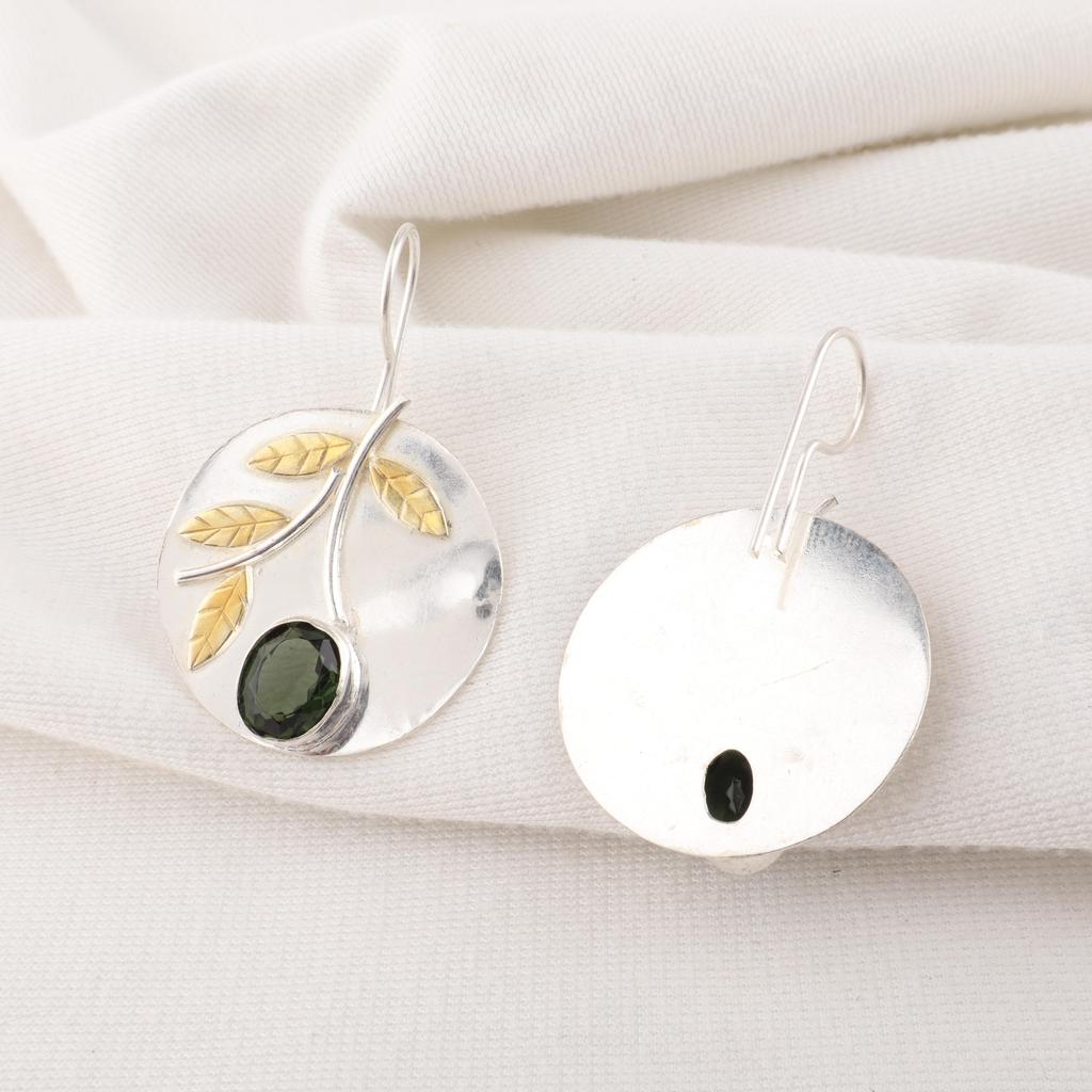 Green Tourmaline Gemstone Jewelry, 925 Solid Sterling Silver Earring, Amazing Tourmaline Earring, Handmade Designer Jewelry For Women