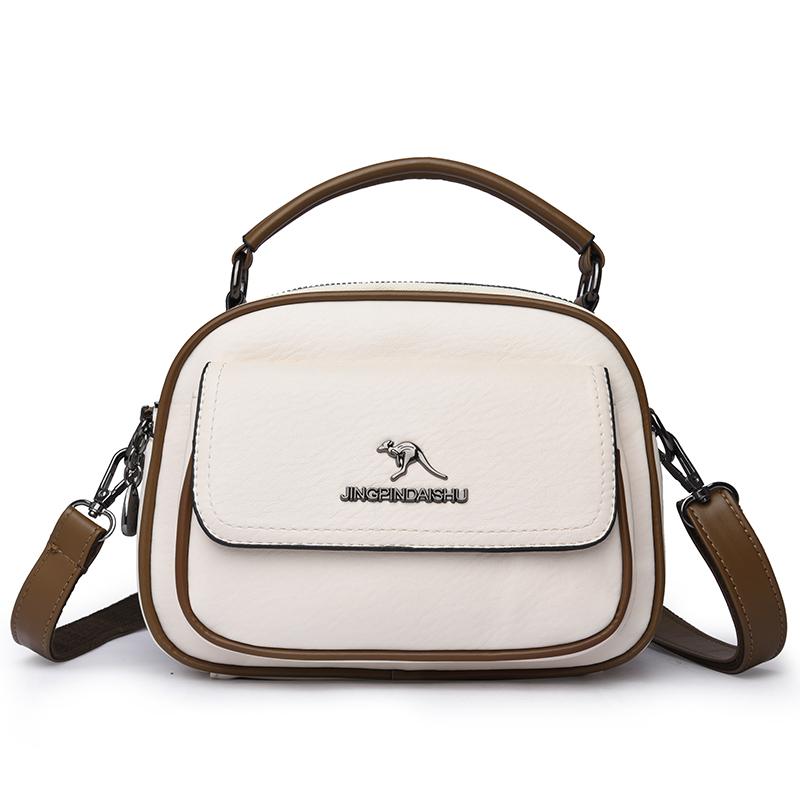 Fashion Brand Women’s Shoulder Bags Casual Retro Style Handbag High Quality PU Leather Female Ladies Double Zipper Messenger Bag