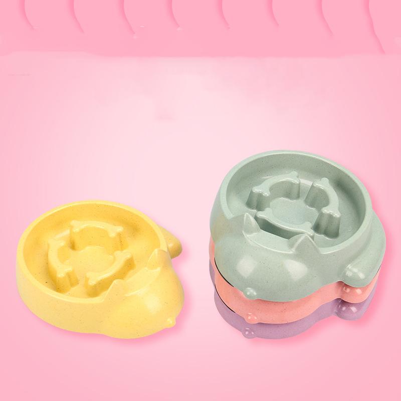 Медленная кормушка для домашних животных, нескользящая миска для корма для собак из бамбукового волокна, антизаглатывающая миски для кошек и щенков, медленное кормление для собак средних и маленьких пород