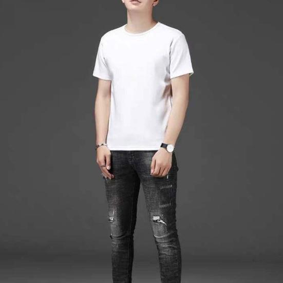 Летняя мужская футболка больших размеров, однотонная, с круглым вырезом, с короткими рукавами, средней длины, с хорошей воздухопроницаемостью, пуловер, топ