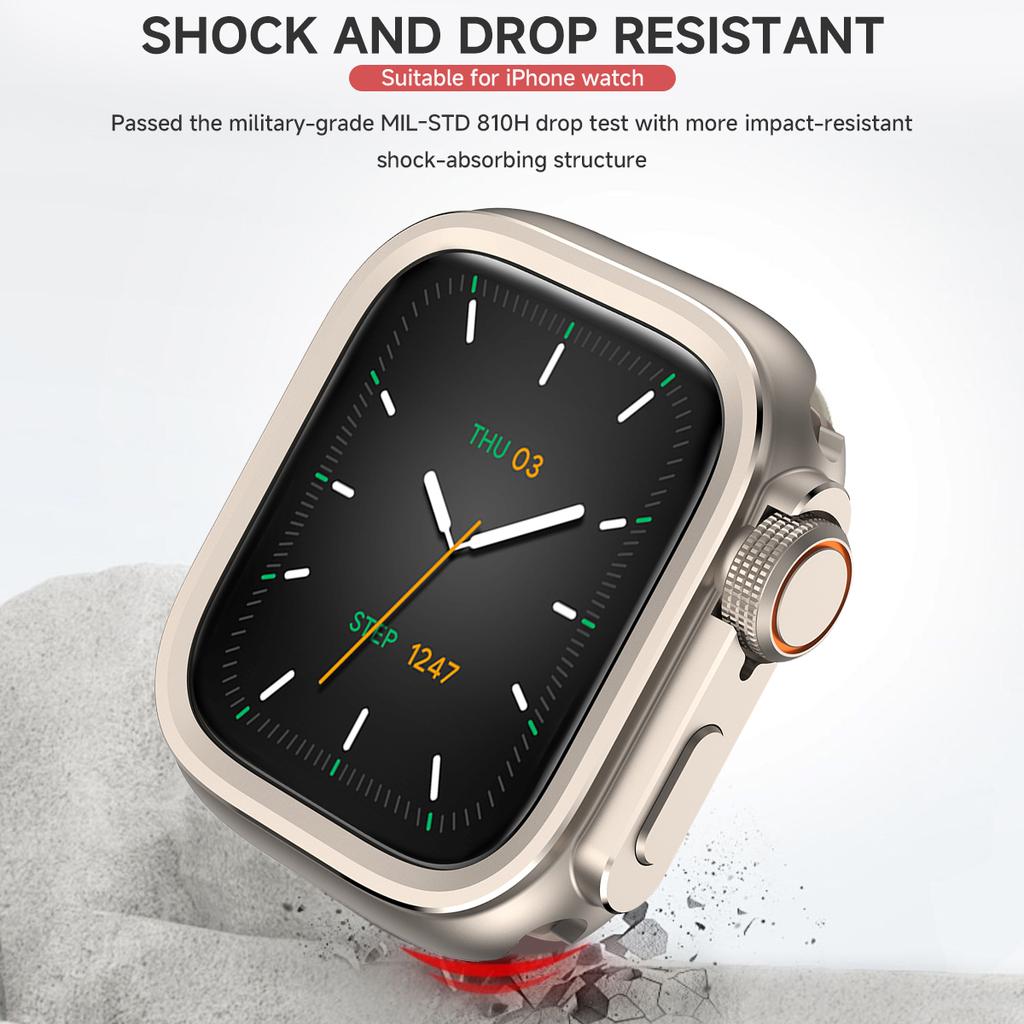 Металлический бампер-кейс для Apple Watch 10 46 мм Защитная рамка-чехол для iWatch Серии 11 9 8 7 6 5 SE Замена на Ultra 3 49 мм Титан