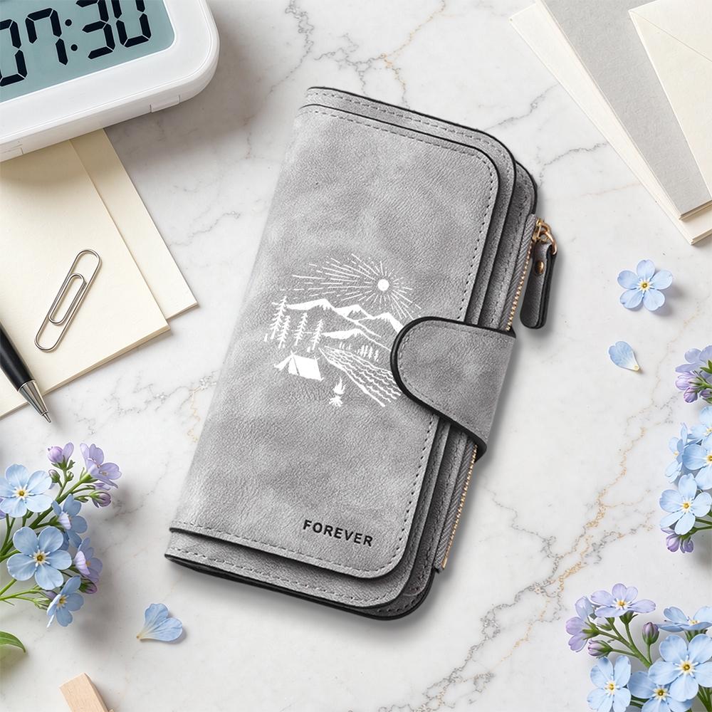 Women Long Wallet Outdoor Camping Pattern Portable Card Holder Casual Fashion Purse