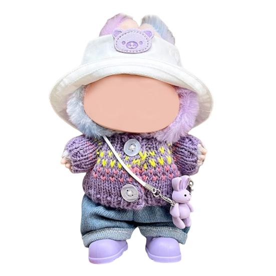 Набор одежды для кукол Стильный комбинезон Вязаный свитер Наряд для кукол 15-17 см Модные аксессуары для переодевания