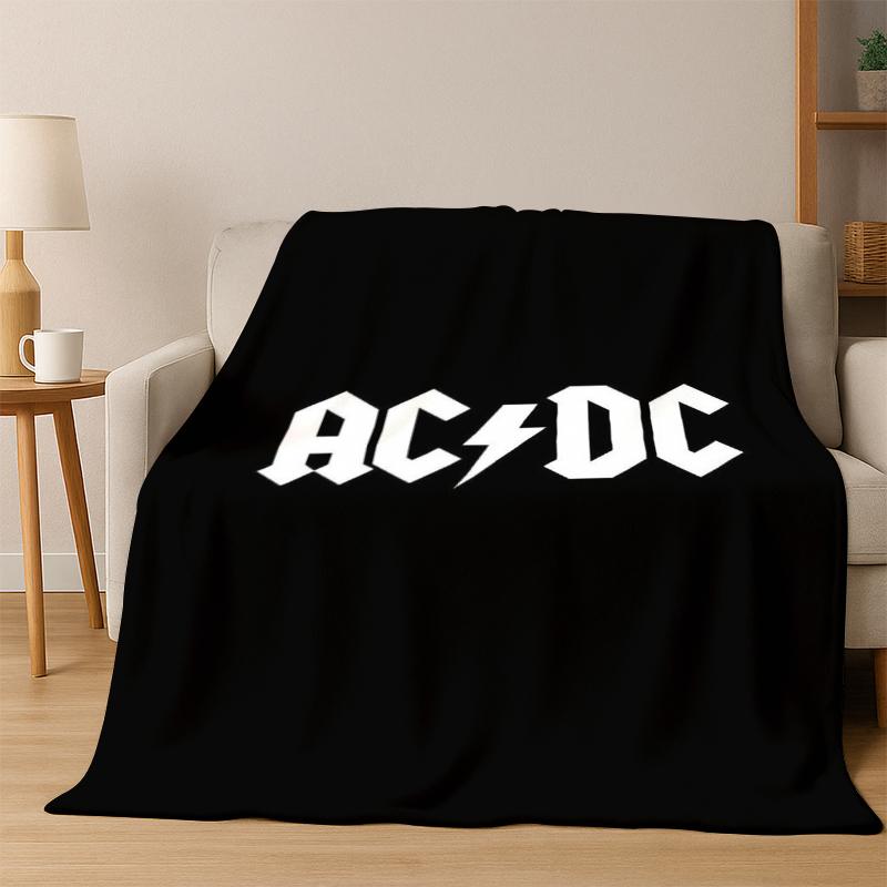 3D Мультяшное Фланелевое Одеяло с Изображением Рок-Группы ACDC Мягкое Теплое Одеяло Плед для Спальни Гостиной Кровати Путешествий Кемпинга Пикника Подарок