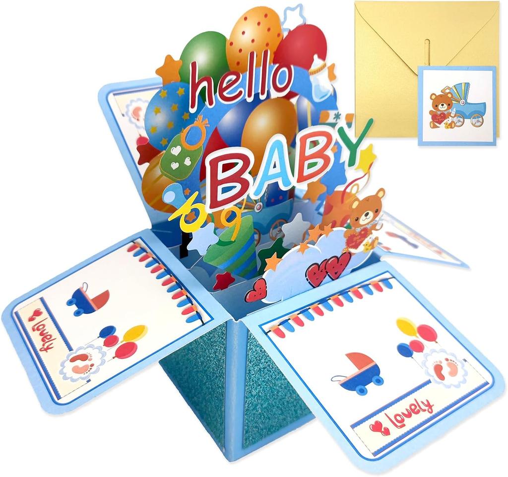 Всплывающая открытка на день рождения 3D-открытка на день рождения с конвертами и бирками для заметок, поздравительные открытки, подарки