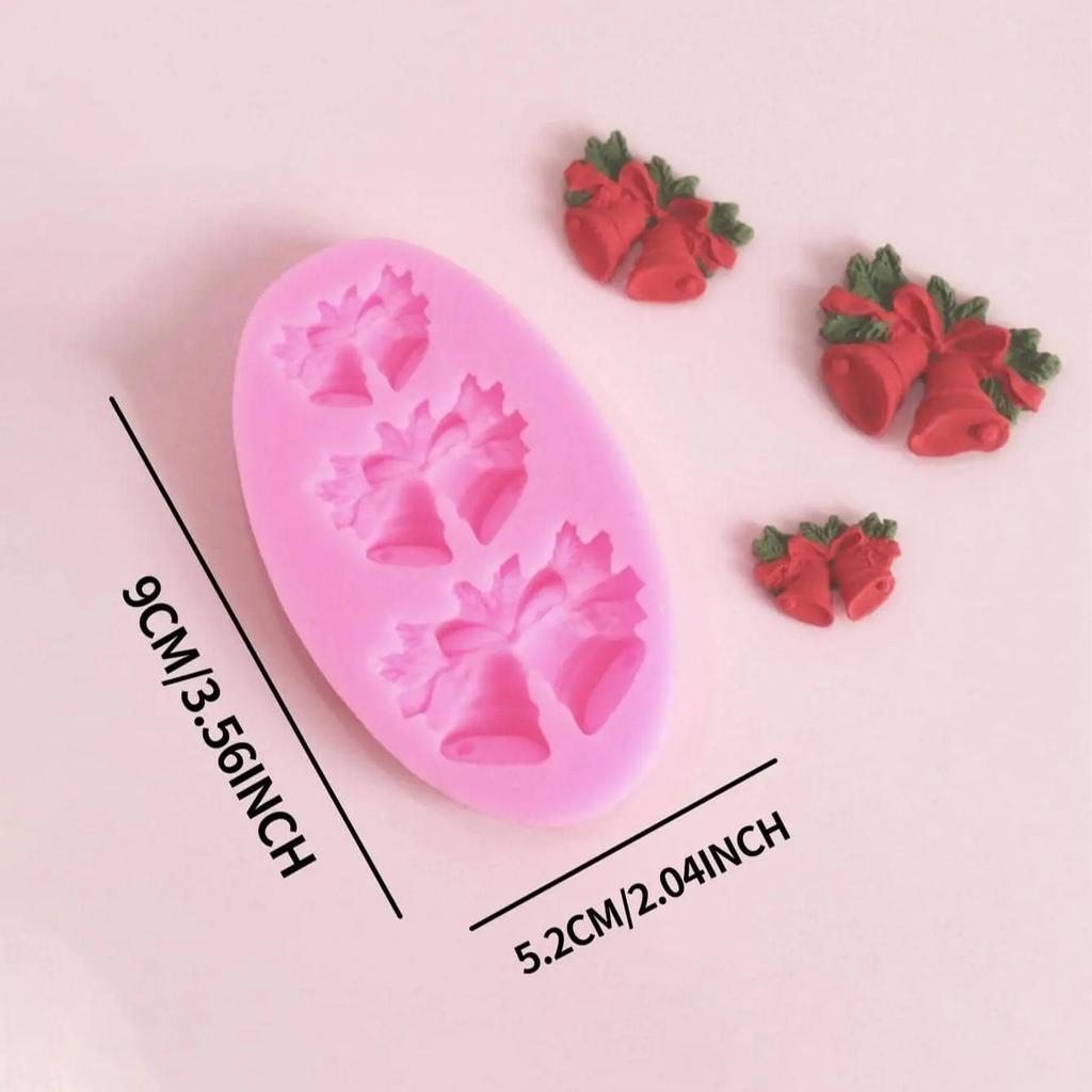 1pc/2pcs/3pcs - 3D Christmas Bell Silicone Mold-Create DIY Cake Decorations and Baked Goods-Kitchen Tools, Christmas Gift