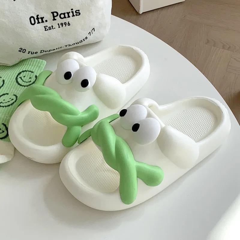 Fashion Platform Slippers Women Home Flats Cute Cartoon Designer Shoes House Summer Funny Casual Slippers New Fashion Footwear Open Toe