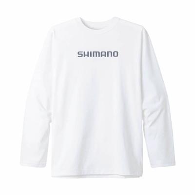 SHIMANO Хлопковая футболка с длинным рукавом с логотипом белая S SH-011V