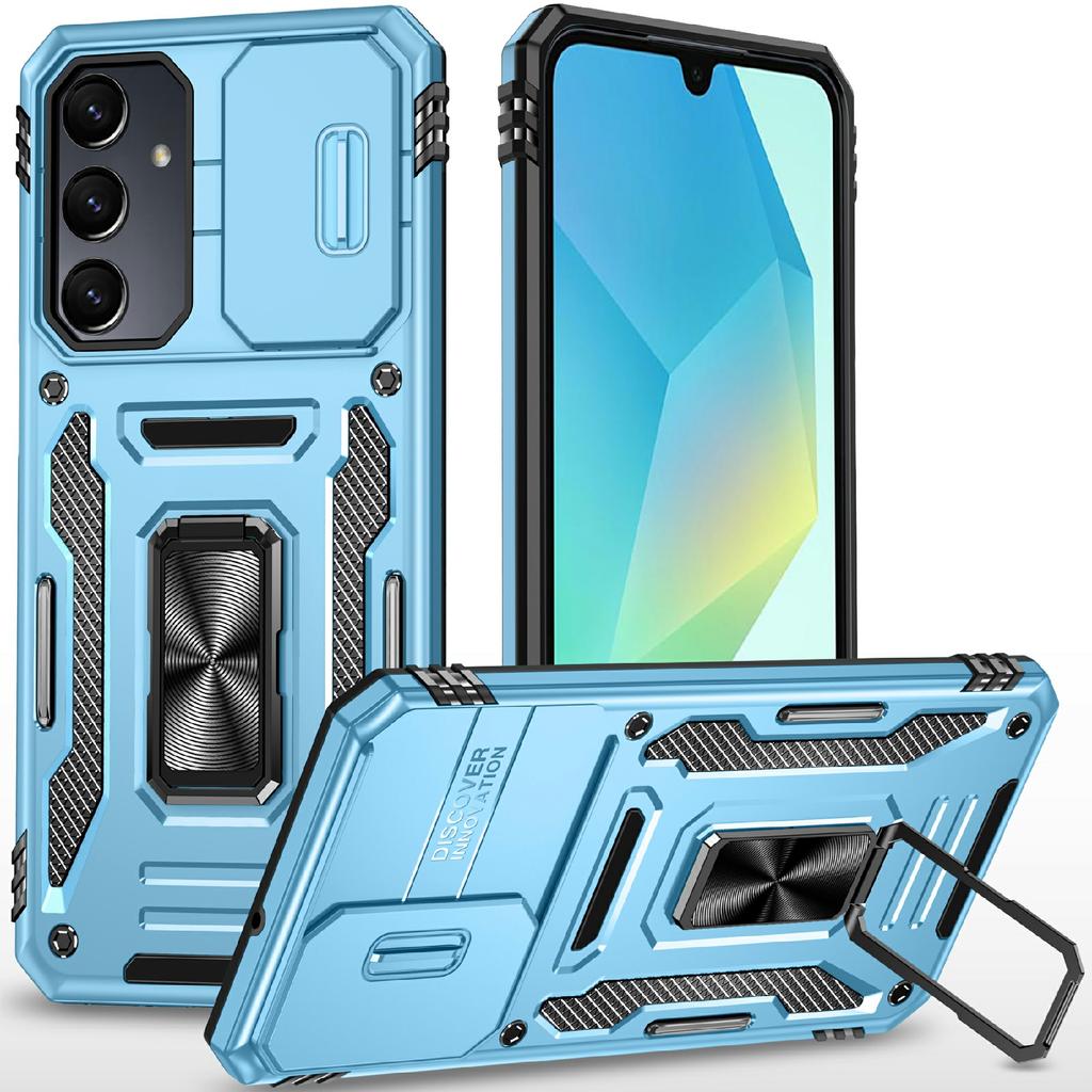 Чехол для Samsung Galaxy A16 4G/5G с подставкой, сдвижной крышкой для камеры, из PC+TPU, противоударный