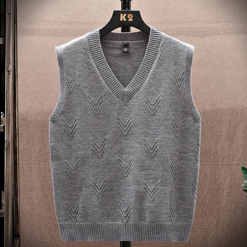Свитер Майка Мужская жилетка Рубашка с подкладкой Свитер без рукавов Майка Свободный пуловер Вязаный 15 цветов Несколько форм цветов