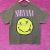 Футболка Nirvana Never Mind с принтом Smiley Face, минеральная стирка, размер L