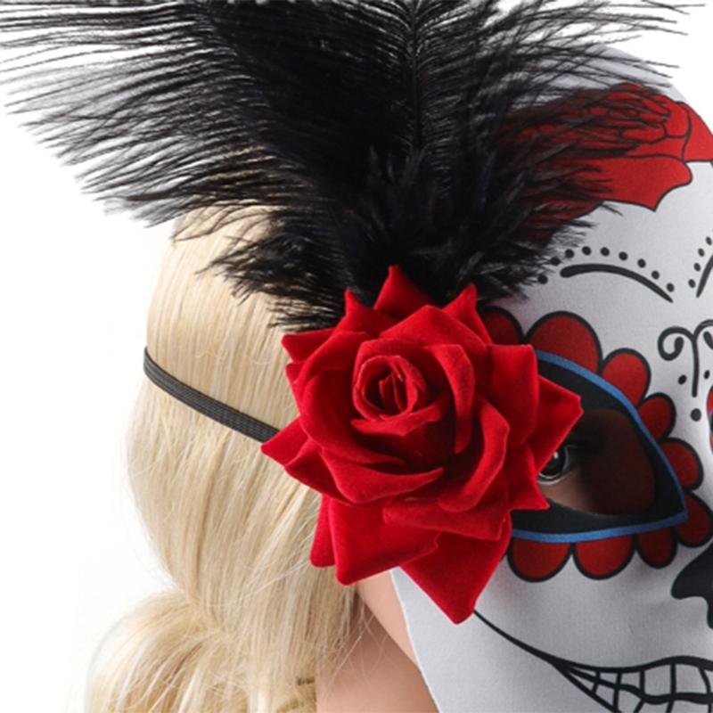 Sugar Skulls Mask Mexicans Masquerade Mask Day of the Dead Mask with Flower Halloween Mask Party Mask Full Face Mask