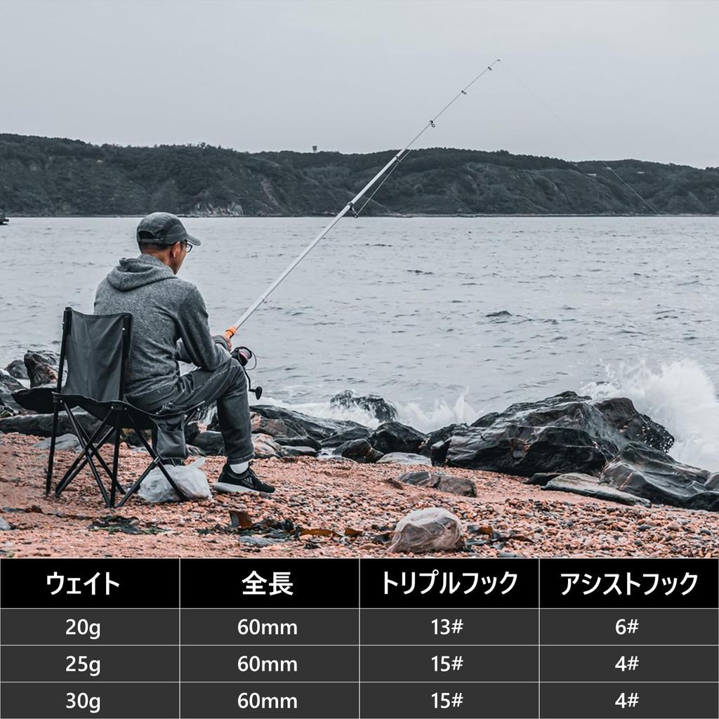 Goture Metal Jig Live Bait Set of 5 with for Shore Sea Boat Bass Sea and 30g Lures, Colors, Hooks, Jigging, Fishing, Fishing, Fishing, Bass, Flounder,