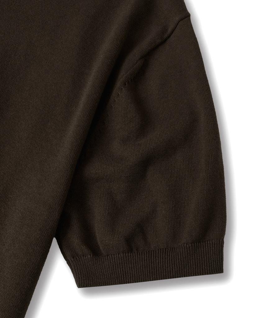 ASP Cotton Short Sleeve Collared Knit - Brown