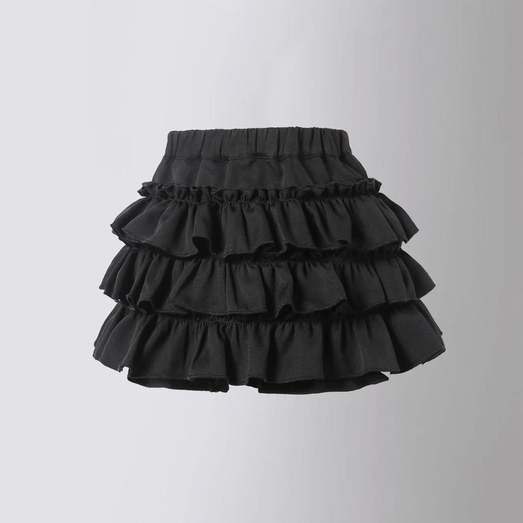 Летняя короткая многослойная юбка для девочек, модная универсальная школьная плиссированная юбка для детей-подростков, танцевальная юбка с высокой талией для детей 10-12 лет