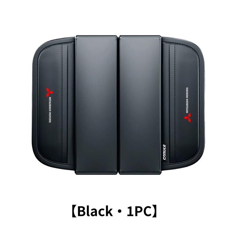 dnsh2 For Mitsubishi Car Logo Leather Double Open Armrest Box Cushion Side Storage Pocket Accessories Outlander Pajero Sport Lancer EX