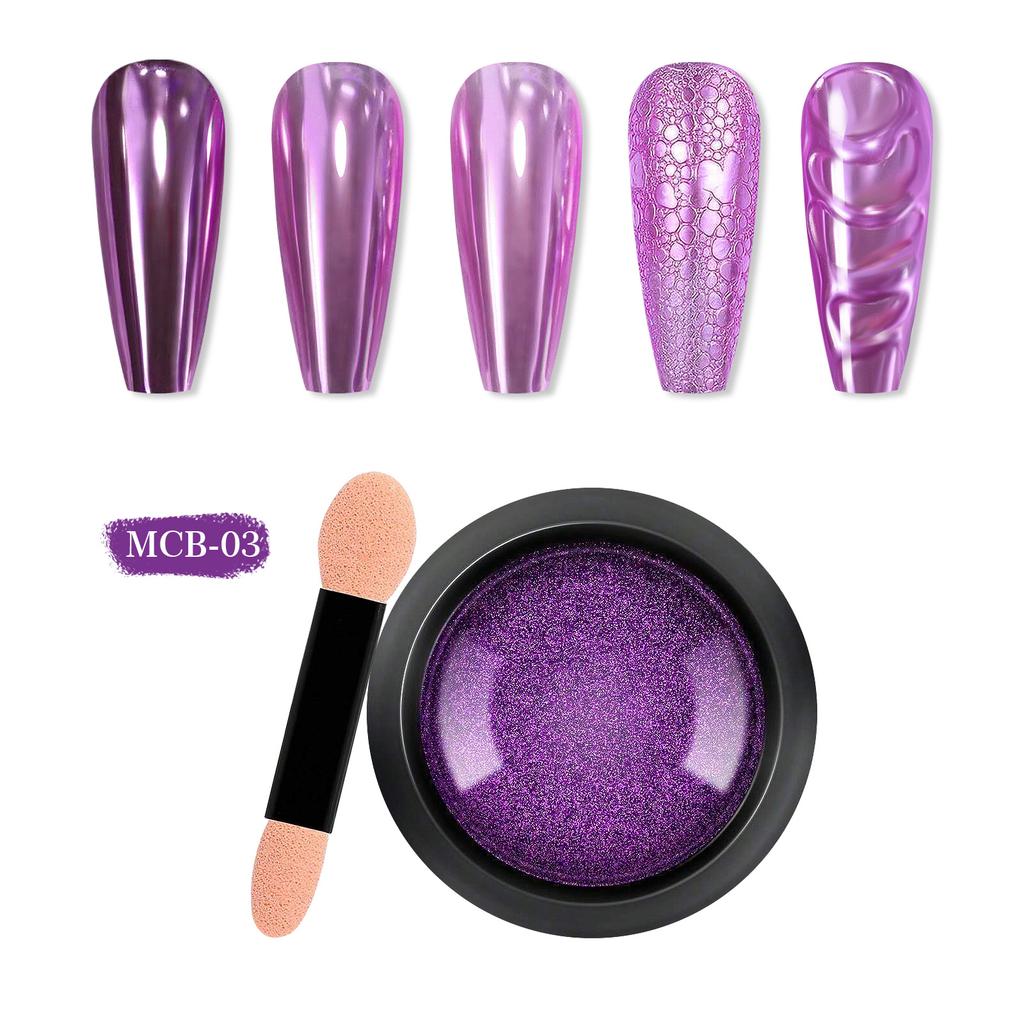 Титановая пудра для дизайна ногтей, Зеркальная мука, сплошной цвет, гальваническое покрытие, волшебная зеркальная пудра, набор блесток для дизайна ногтей Mcb