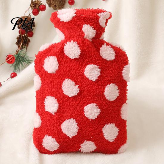 Winter Hot Water Bottle 500/1000/2000ML Christmas Bottle, PVC Bag with Plush Cover, Warm Long Lasting Heat Retention, for Hands & Feet Xmas
