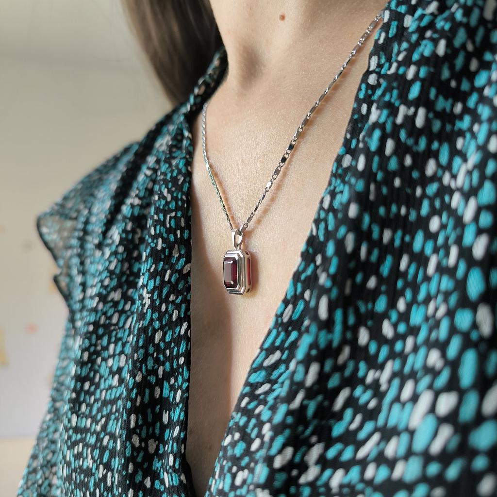 Серебряная подвеска с гранатом nano 2.625ct (60002198)