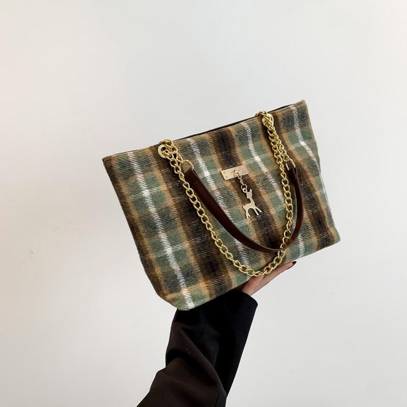 Зимняя вместительная шерстяная сумка 2024 года, новая женская сумка, тренд, популярная сумка-мессенджер, универсальная сумка через плечо, сумка-тоут