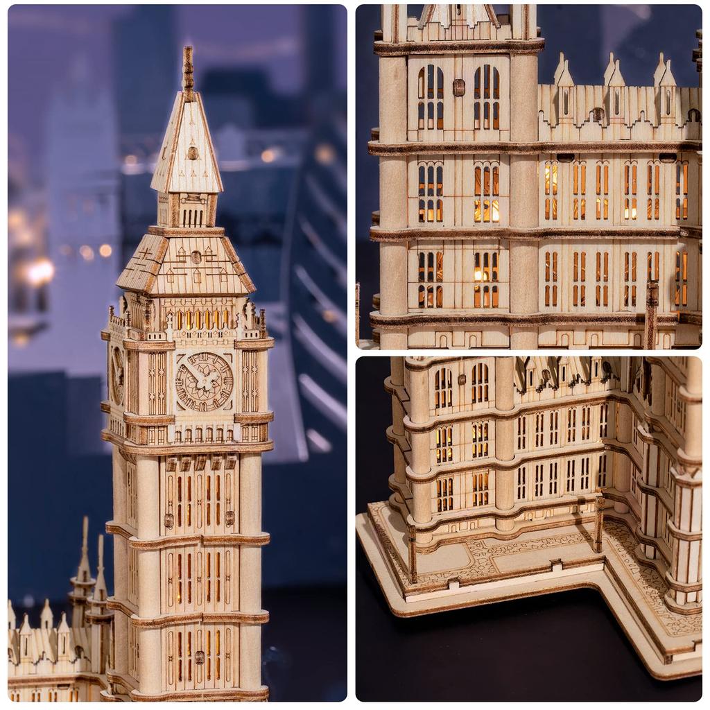 Rolife 3D Wooden 3D Architectural Gift for 10 Years Boy 8 Year Old Christmas 5 Year Old Castle Brain Educational Birthday Present TG507 Power Puzzle,