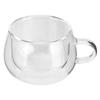 150ml DoubleLayer Glass Cup with Handle Transparent Coffee Mug for Home Kitchen Birthday