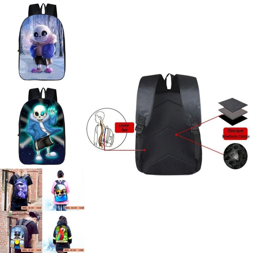 Прочный 17-дюймовый рюкзак Undertale Sans для детей с регулируемыми лямками и стильным дизайном