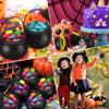 Pack Of 3/6/9 Halloween Witch Cauldron Candy Bowls With Metal Stands For Indoor Outdoor Party Tabletop Decorations