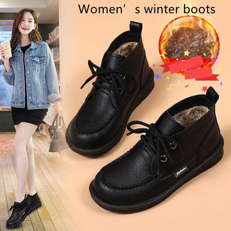 Женские зимние ботинки, оксфорды, ботинки на плоской подошве, дезерты, кожаные студенческие ботинки для девочек, мотоциклетные ботильоны