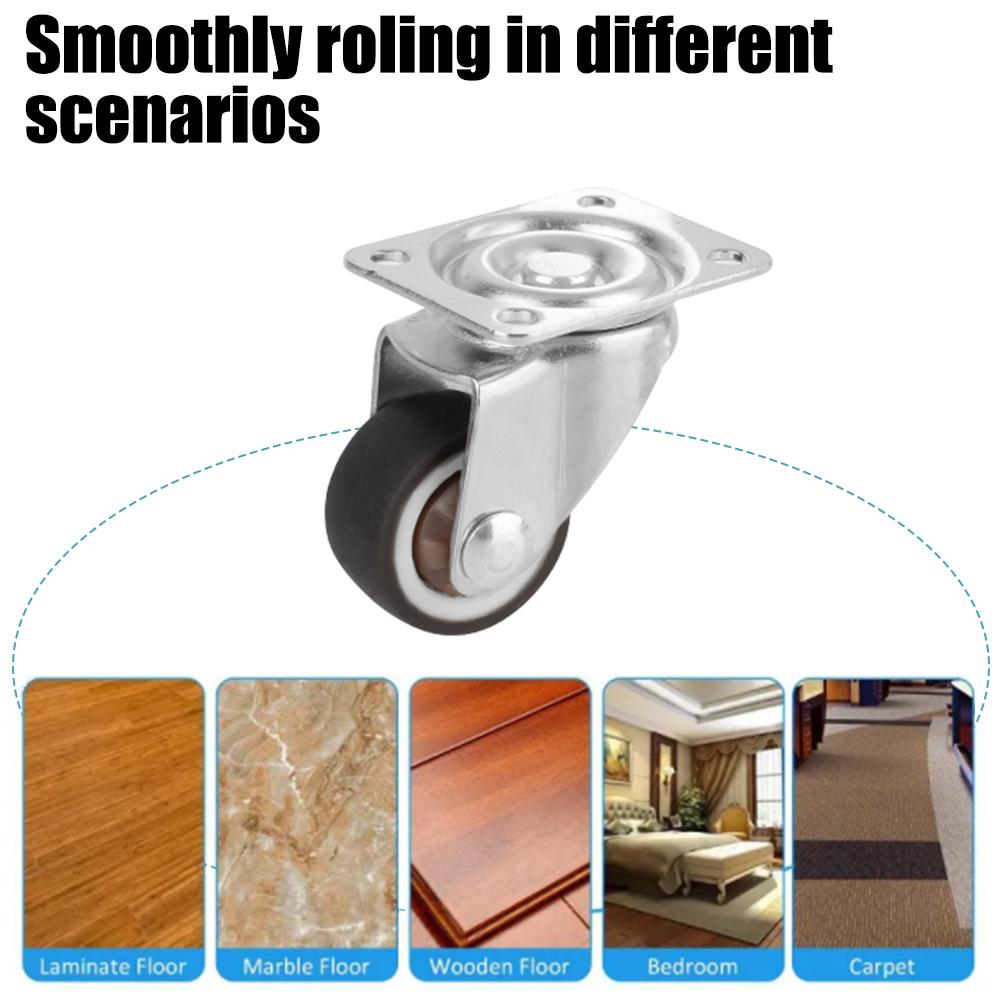 Универсальное роликовое колесо мягкое резиновое колесо 1/2 дюйма для платформы тележка кресло аксессуар поворотный ролик 4 шт мебельный ролик