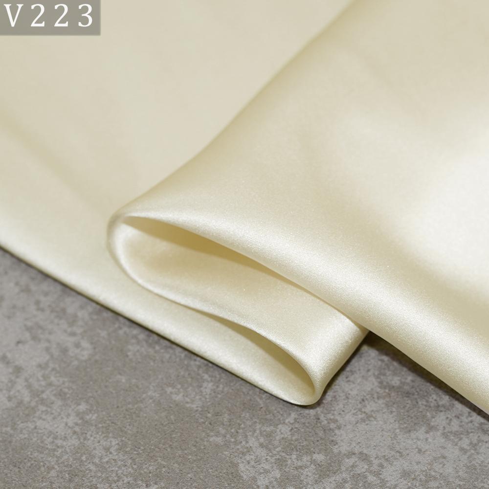 HYSK Natural Genuine Pure 100% Silk Crepe Satin Fabric Silk China Duchess Plain Brown by Meter for Dress Bedding Wedding