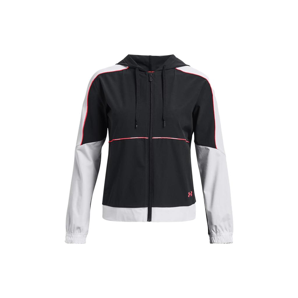 Under Armour Hoops Essential Jacket Color Block Waterproof Hooded Jacket Women Jacket Black 1380306-002