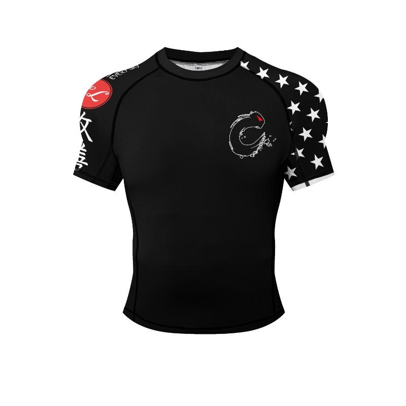 Красивые Мужские Компрессионные Футболки для Бега Спортивная Одежда Защита от Потертостей для Тренажерного Зала С Силиконовым Подолом Для Бокса Тренировок Джиу-Джитсу Bjj Спортивные Топы