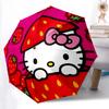 1pc Strawberry Hello Kitty Automatic Opening/Closing Umbrella with Foldable Design, 8-Bone Iron Frame Outdoor Umbrella for Fans, Travelers, Daily Use,