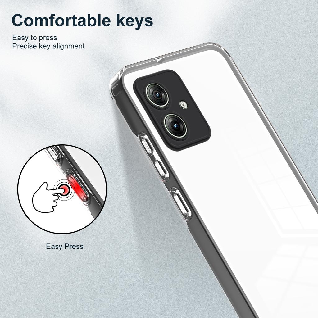 For Motorola Moto G54 5G Cell Phone Case TPU+PC Lens Protection Clear Back Cover