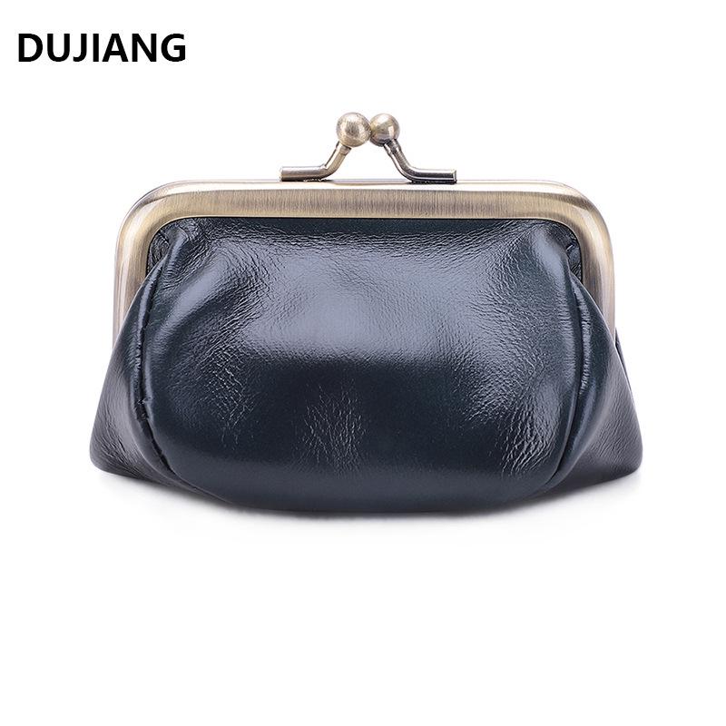 Retro Mini Genuine Leather Clasp Coin Purse & Earphone Bag