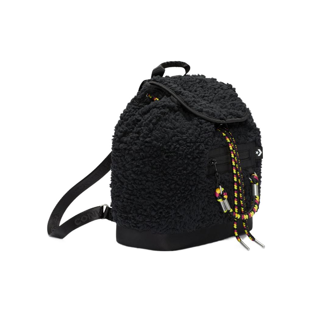 Converse Rucksack Solid Color Fashion Casual Cotton Imitation Lamb Wool Backpack Mini Unisex Backpack Black 10022396-A01