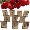 Wooden Wedding Table Number Tag Signs Set Letters Digital Seat Plate Decor for Wedding Birthday Party Engagement Seat