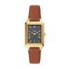 RAQUEL Three-Hand Date Medium Brown LiteHide? Leather Watch