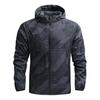 Men Spring Autumn Cycling Jacket Hooded Drawstring Long Sleeve Motocross Windproof Jacket Zipper Placket MTB Coat
